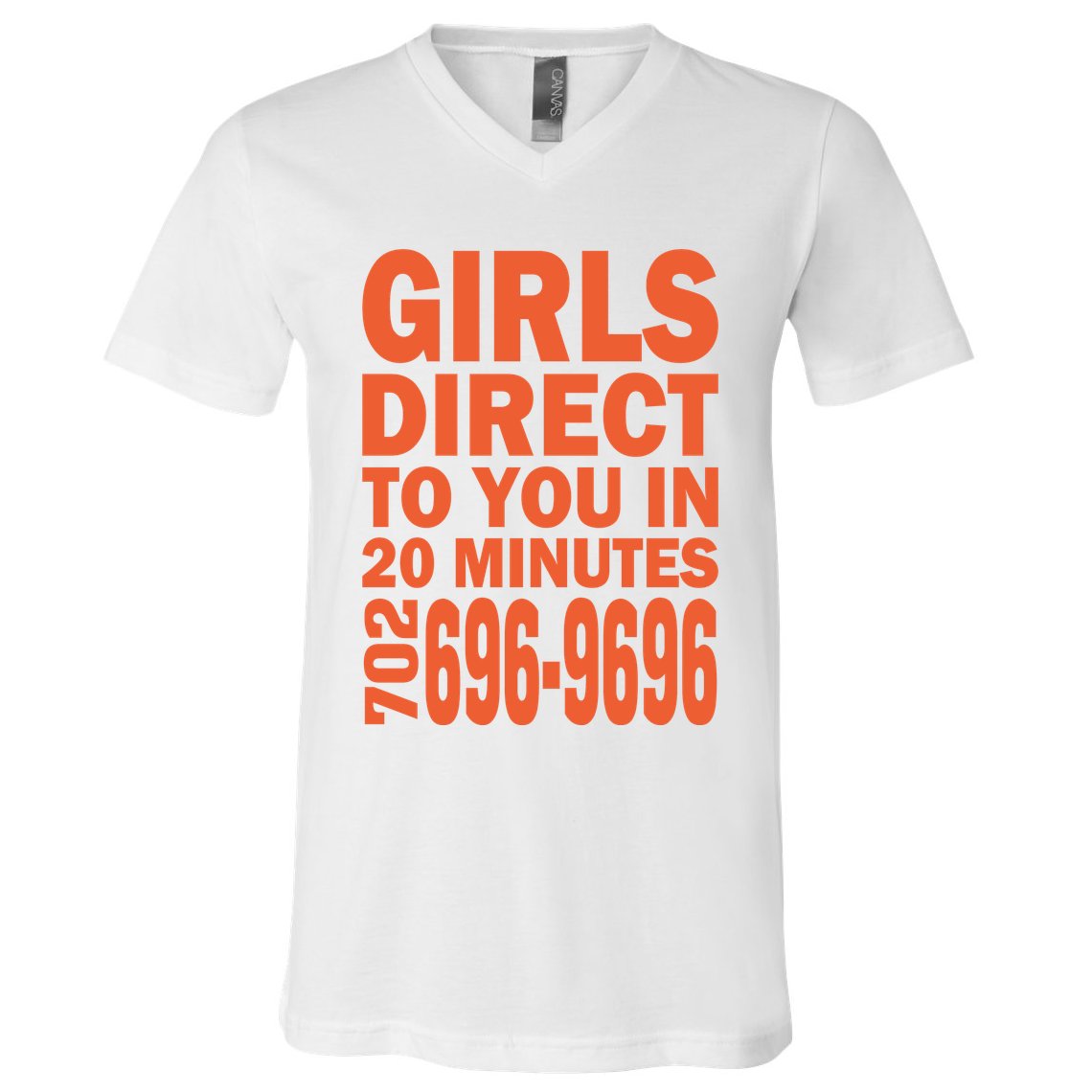 Girl S Direct To You In 20 Minutes 702 6969696 Funny Slogan For Adult Humor V-Neck T-Shirt