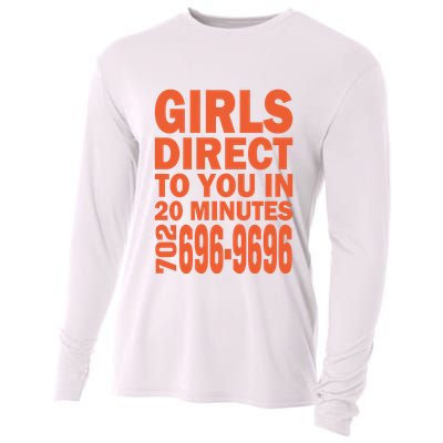 Girl S Direct To You In 20 Minutes 702 6969696 Funny Slogan For Adult Humor Cooling Performance Long Sleeve Crew
