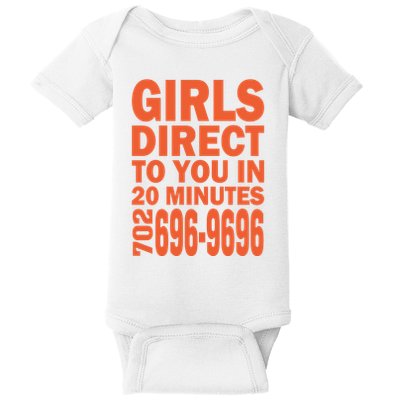 Girl S Direct To You In 20 Minutes 702 6969696 Funny Slogan For Adult Humor Baby Bodysuit