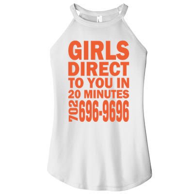 Girl S Direct To You In 20 Minutes 702 6969696 Funny Slogan For Adult Humor Women's Perfect Tri Rocker Tank