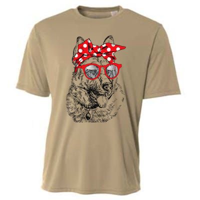 German Shepherd Dog Mom Bandana Sunglasses Mothers Day Cooling Performance Crew T-Shirt