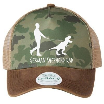 German Shepherd Dad Dinosaur GSD Owners Funny Fathers Day Legacy Tie Dye Trucker Hat