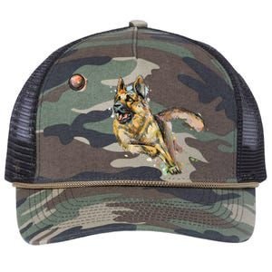 German Shepherd Dog Dogs Retro Rope Trucker Hat Cap