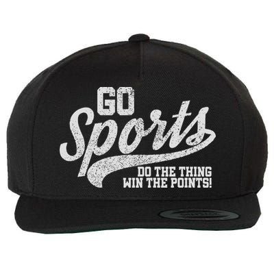Go Sports Do The Thing Win The Points Funny Retro Wool Snapback Cap