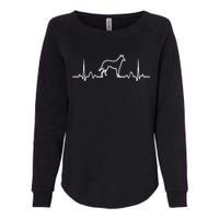 German Shepherd Dog Heartbeat Funny Dog Gift Womens California Wash Sweatshirt