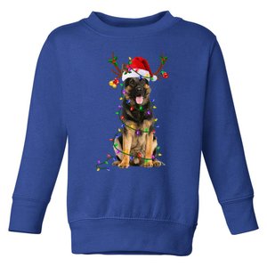 German Shepherd Dog Tree Christmas Lights Dog Lover Pajama Toddler Sweatshirt