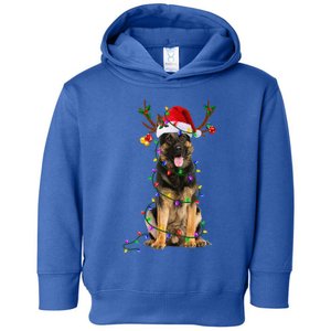 German Shepherd Dog Tree Christmas Lights Dog Lover Pajama Toddler Hoodie