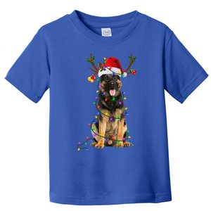 German Shepherd Dog Tree Christmas Lights Dog Lover Pajama Toddler T-Shirt