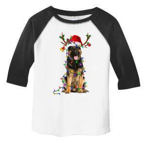 German Shepherd Dog Tree Christmas Lights Dog Lover Pajama Toddler Fine Jersey T-Shirt