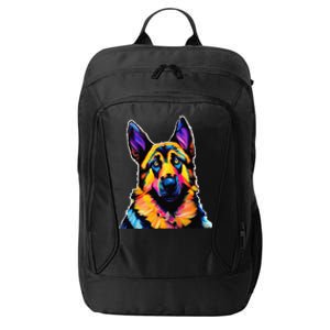 German Shepherd Dog Lover Colorful Artistic Mom City Backpack