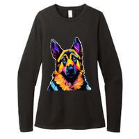 German Shepherd Dog Lover Colorful Artistic Mom Womens CVC Long Sleeve Shirt