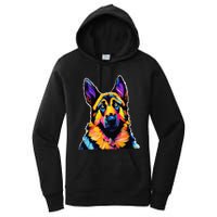 German Shepherd Dog Lover Colorful Artistic Mom Women's Pullover Hoodie