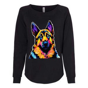 German Shepherd Dog Lover Colorful Artistic Mom Womens California Wash Sweatshirt