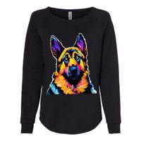 German Shepherd Dog Lover Colorful Artistic Mom Womens California Wash Sweatshirt