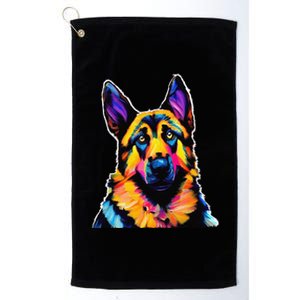 German Shepherd Dog Lover Colorful Artistic Mom Platinum Collection Golf Towel