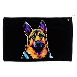 German Shepherd Dog Lover Colorful Artistic Mom Grommeted Golf Towel