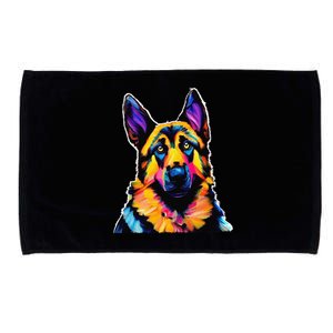 German Shepherd Dog Lover Colorful Artistic Mom Microfiber Hand Towel