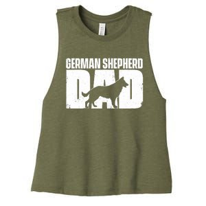 German Shepherd Dad FatherS Day Dog Owner Canine Lover Women's Racerback Cropped Tank