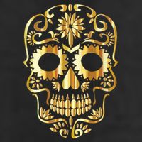 Golden Skull Day Of The Dead Mask Dia De Muertos 25L Jumbo Tote