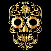 Golden Skull Day Of The Dead Mask Dia De Muertos Zip Tote Bag