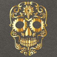 Golden Skull Day Of The Dead Mask Dia De Muertos Cotton Canvas Backpack
