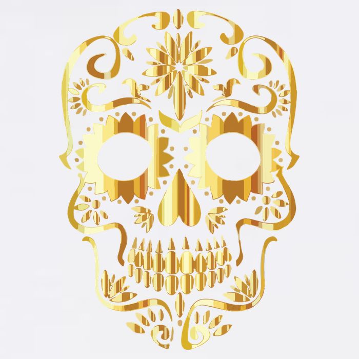 Golden Skull Day Of The Dead Mask Dia De Muertos Cool Comfort Performance Bucket Hat