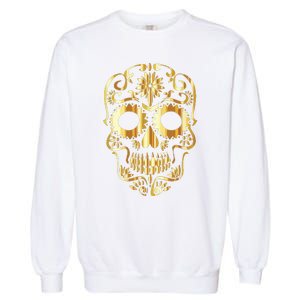 Golden Skull Day Of The Dead Mask Dia De Muertos Garment-Dyed Sweatshirt