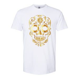 Golden Skull Day Of The Dead Mask Dia De Muertos Softstyle CVC T-Shirt