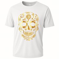 Golden Skull Day Of The Dead Mask Dia De Muertos Cooling Performance Crew T-Shirt