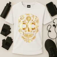Golden Skull Day Of The Dead Mask Dia De Muertos Cooling Performance Crew T-Shirt