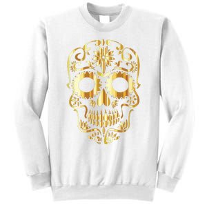 Golden Skull Day Of The Dead Mask Dia De Muertos Sweatshirt