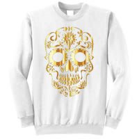 Golden Skull Day Of The Dead Mask Dia De Muertos Sweatshirt