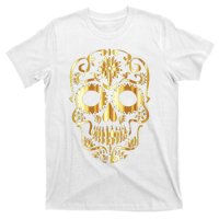 Golden Skull Day Of The Dead Mask Dia De Muertos T-Shirt