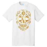 Golden Skull Day Of The Dead Mask Dia De Muertos Tall T-Shirt