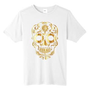 Golden Skull Day Of The Dead Mask Dia De Muertos Tall Fusion ChromaSoft Performance T-Shirt