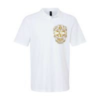 Golden Skull Day Of The Dead Mask Dia De Muertos Softstyle Adult Sport Polo