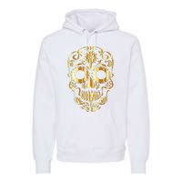 Golden Skull Day Of The Dead Mask Dia De Muertos Premium Hoodie