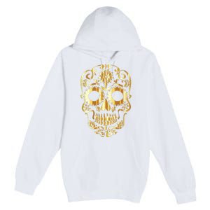 Golden Skull Day Of The Dead Mask Dia De Muertos Premium Pullover Hoodie