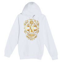 Golden Skull Day Of The Dead Mask Dia De Muertos Premium Pullover Hoodie