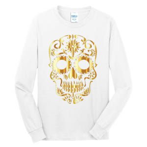 Golden Skull Day Of The Dead Mask Dia De Muertos Tall Long Sleeve T-Shirt