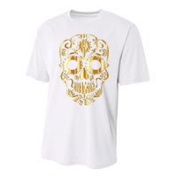 Golden Skull Day Of The Dead Mask Dia De Muertos Performance Sprint T-Shirt