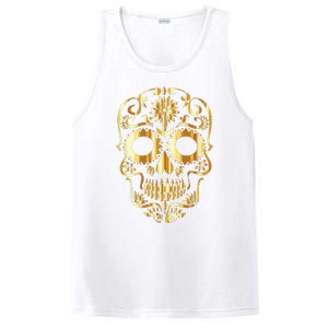 Golden Skull Day Of The Dead Mask Dia De Muertos PosiCharge Competitor Tank