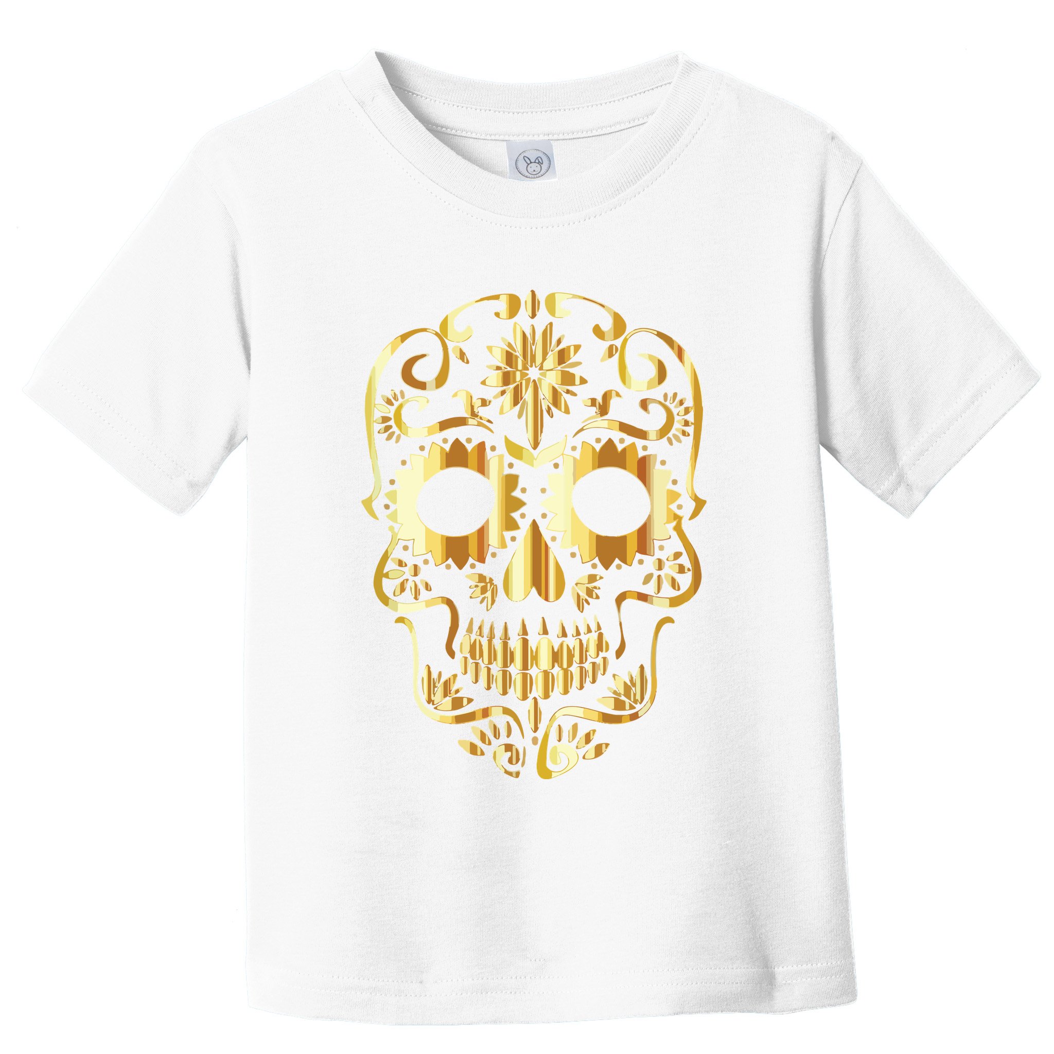Golden Skull Day Of The Dead Mask Dia De Muertos Toddler T-Shirt
