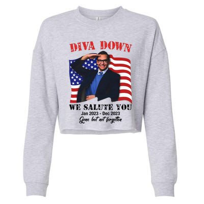 George Santos Diva Down We Salute You Cropped Pullover Crew