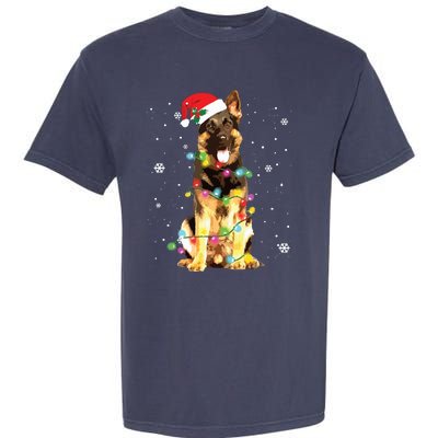 German Shepherd Dog Tree Christmas Sweater Xmas Dogs Gifts Garment-Dyed Heavyweight T-Shirt