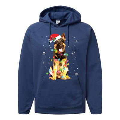 German Shepherd Dog Tree Christmas Sweater Xmas Dogs Gifts Performance Fleece Hoodie