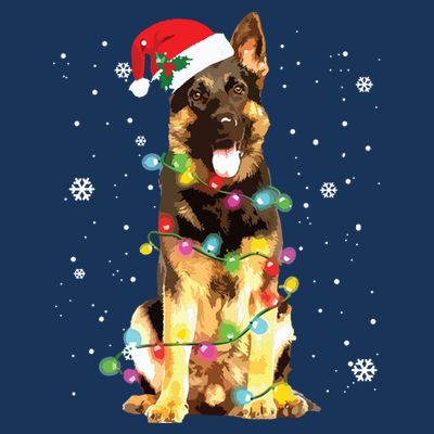 German Shepherd Dog Tree Christmas Sweater Xmas Dogs Gifts T-Shirt