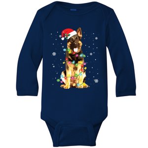 German Shepherd Dog Tree Christmas Sweater Xmas Dogs Gifts Baby Long Sleeve Bodysuit