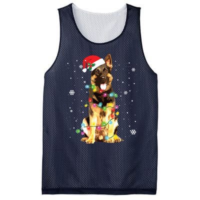 German Shepherd Dog Tree Christmas Sweater Xmas Dogs Gifts Mesh Reversible Basketball Jersey Tank