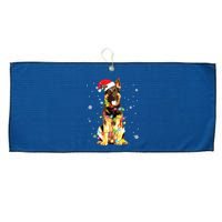 German Shepherd Dog Tree Christmas Sweater Xmas Dogs Gifts Large Microfiber Waffle Golf Towel